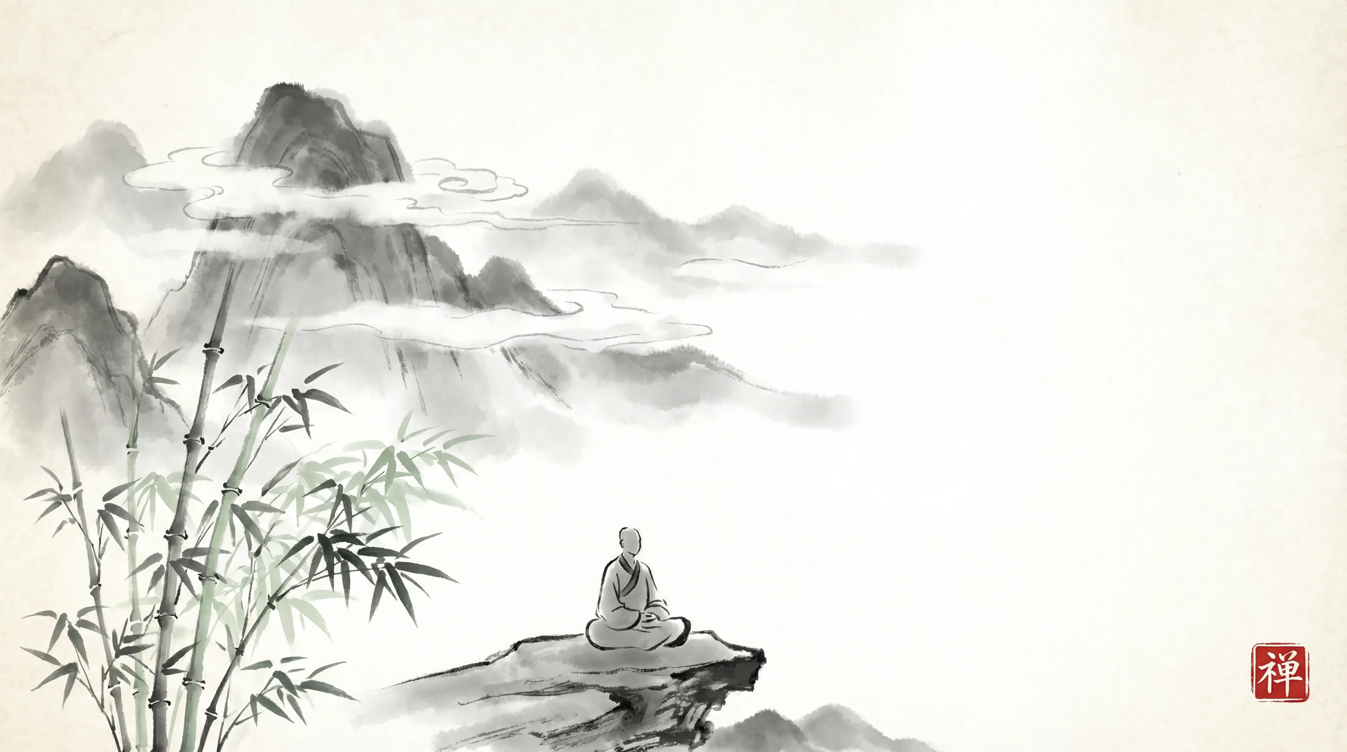 幸运刮刮乐 书斋水墨山水全景